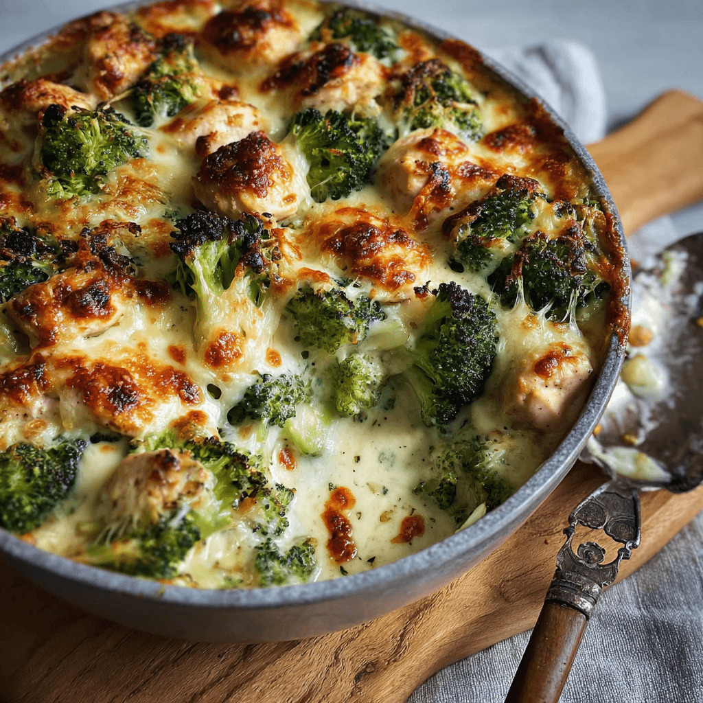 1-Pan Creamy Keto Chicken Broccoli Casserole